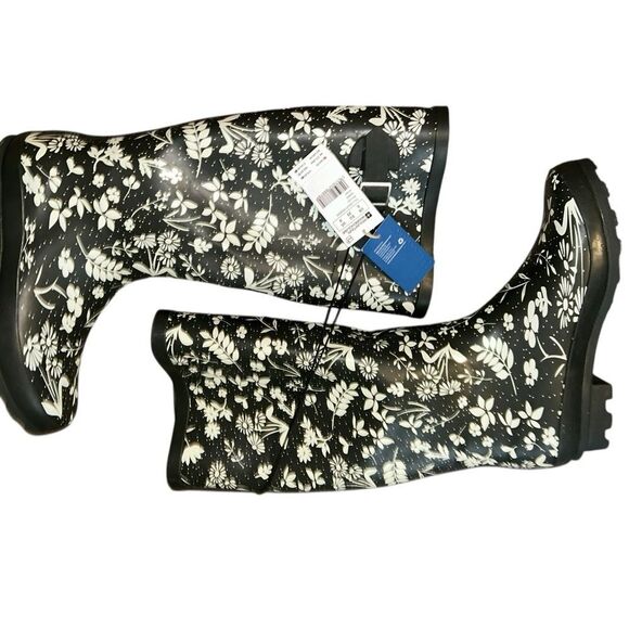 NWT Mountain Warehouse Women’s Tall Rain Boots US 8 - Floral Print Wellies - Picture 5 of 14
